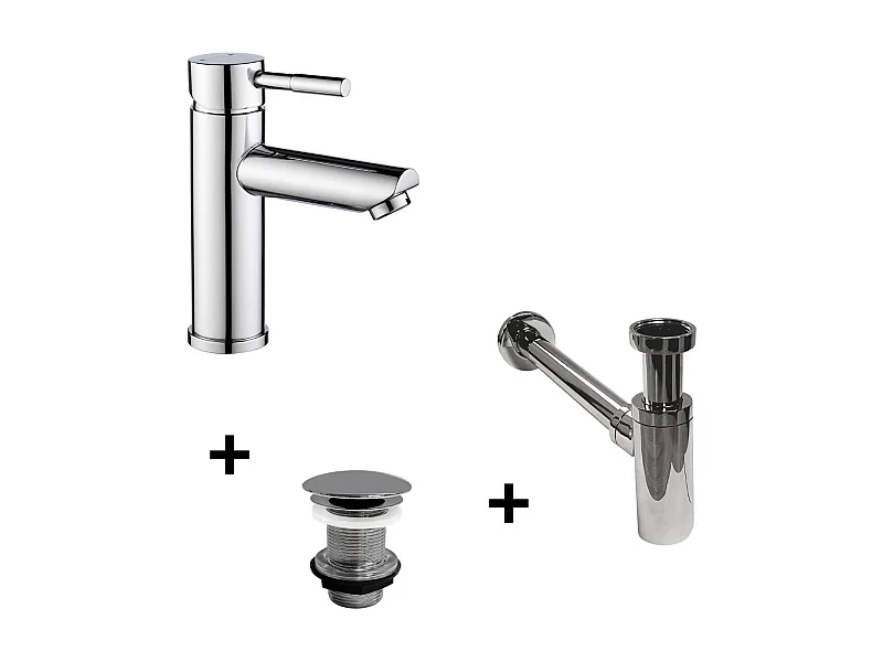 Grifo de pico bajo TAP + válvula LIV + sifón SIMON