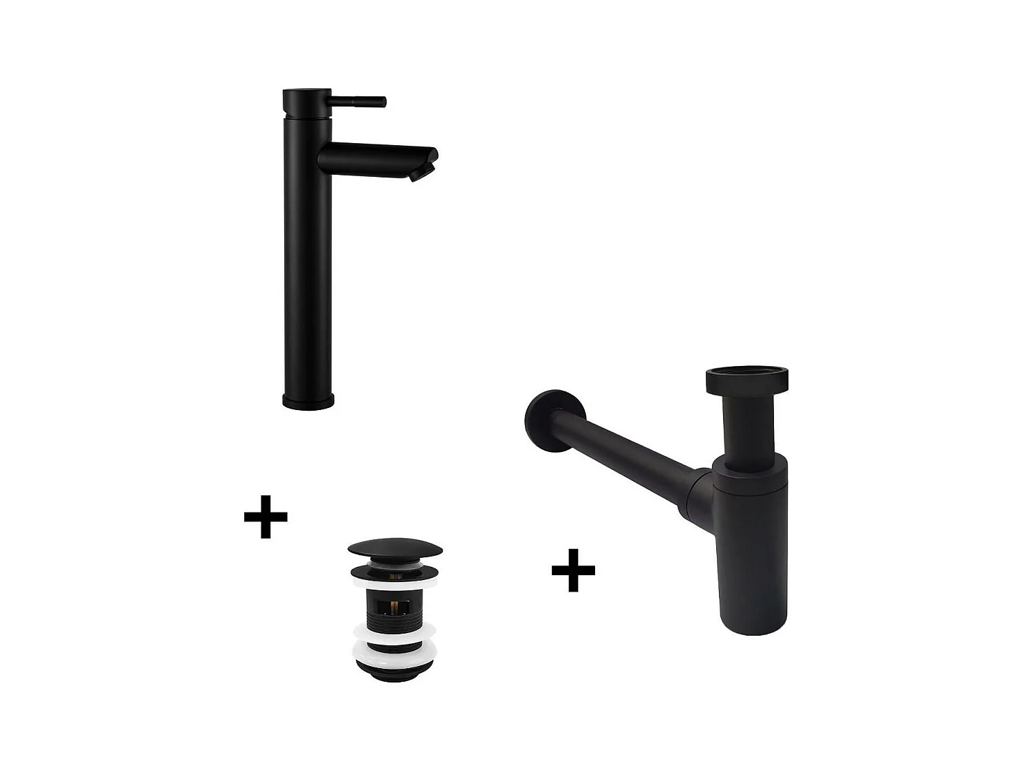 GRIFO hoge uitloopkraan + CLINT afvoer + SIMON sifon