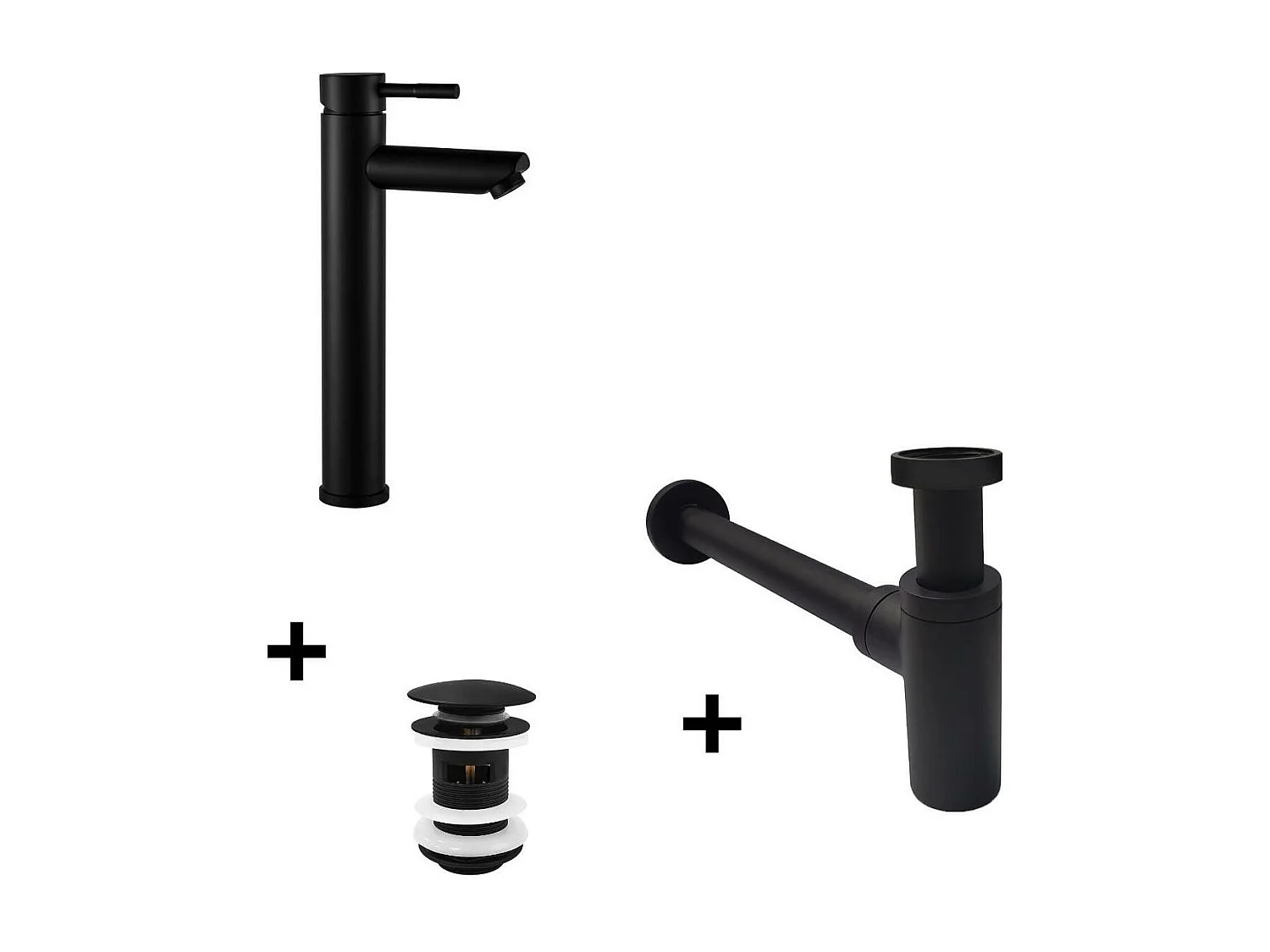 GRIFO hoge uitloopkraan + CLINT afvoer + SIMON sifon