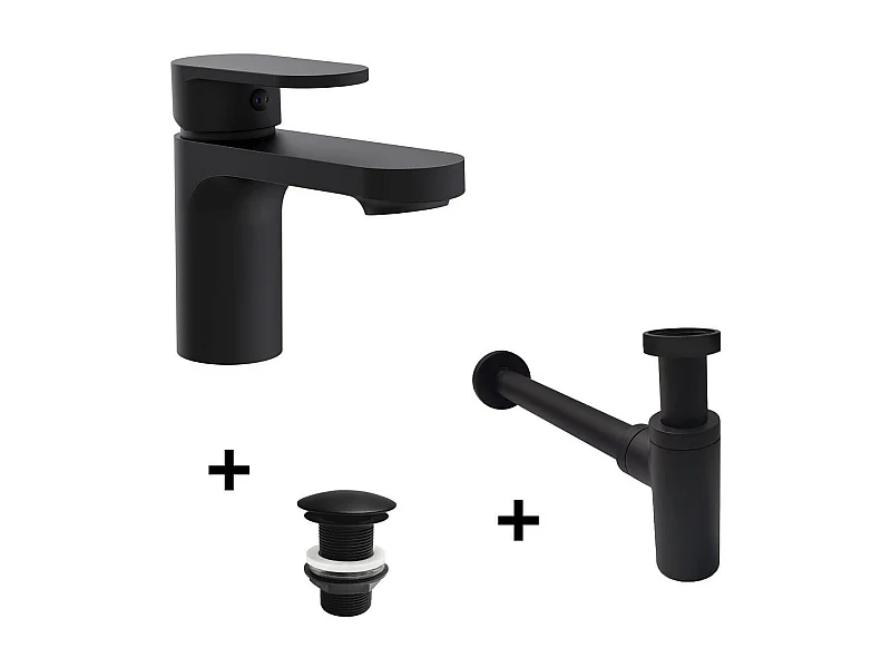 Grifo de pico bajo ROB + válvula LIV + sifón SIMON