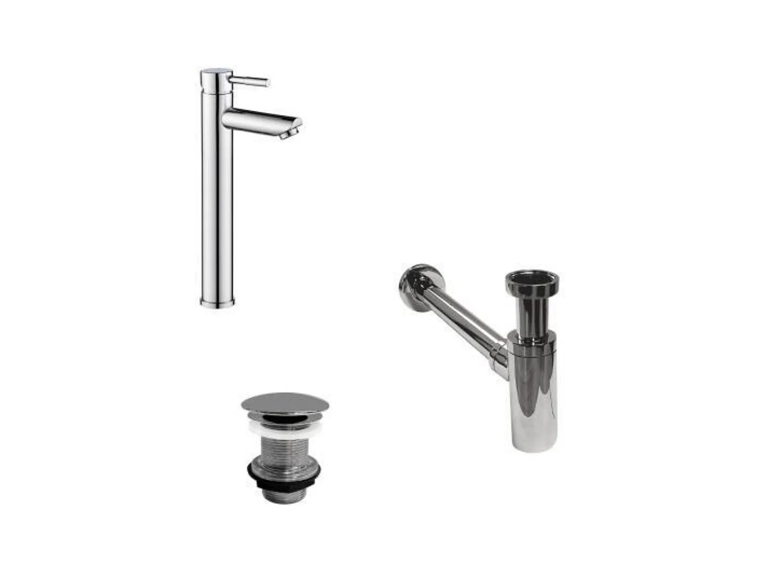 Grifo de pico alto TAP + válvula LIV + sifón SIMON