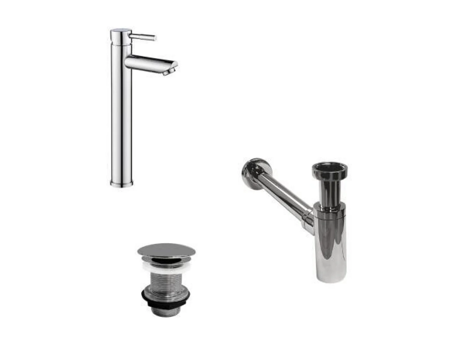 Grifo de pico alto TAP + válvula LIV + sifón SIMON