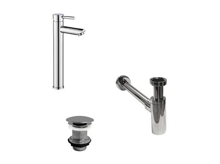 Grifo de pico alto TAP + válvula LIV + sifón SIMON