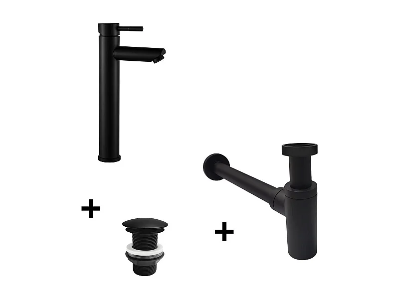 Grifo de pico alto GRIFO + válvula LIV + sifón SIMON