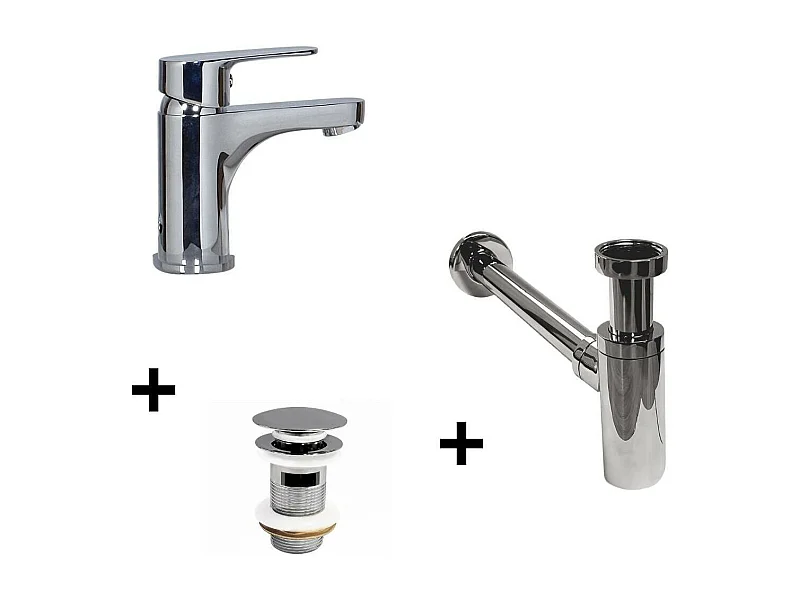 Grifo de caño bajo TAP + válvula CLINT + sifón SIMON