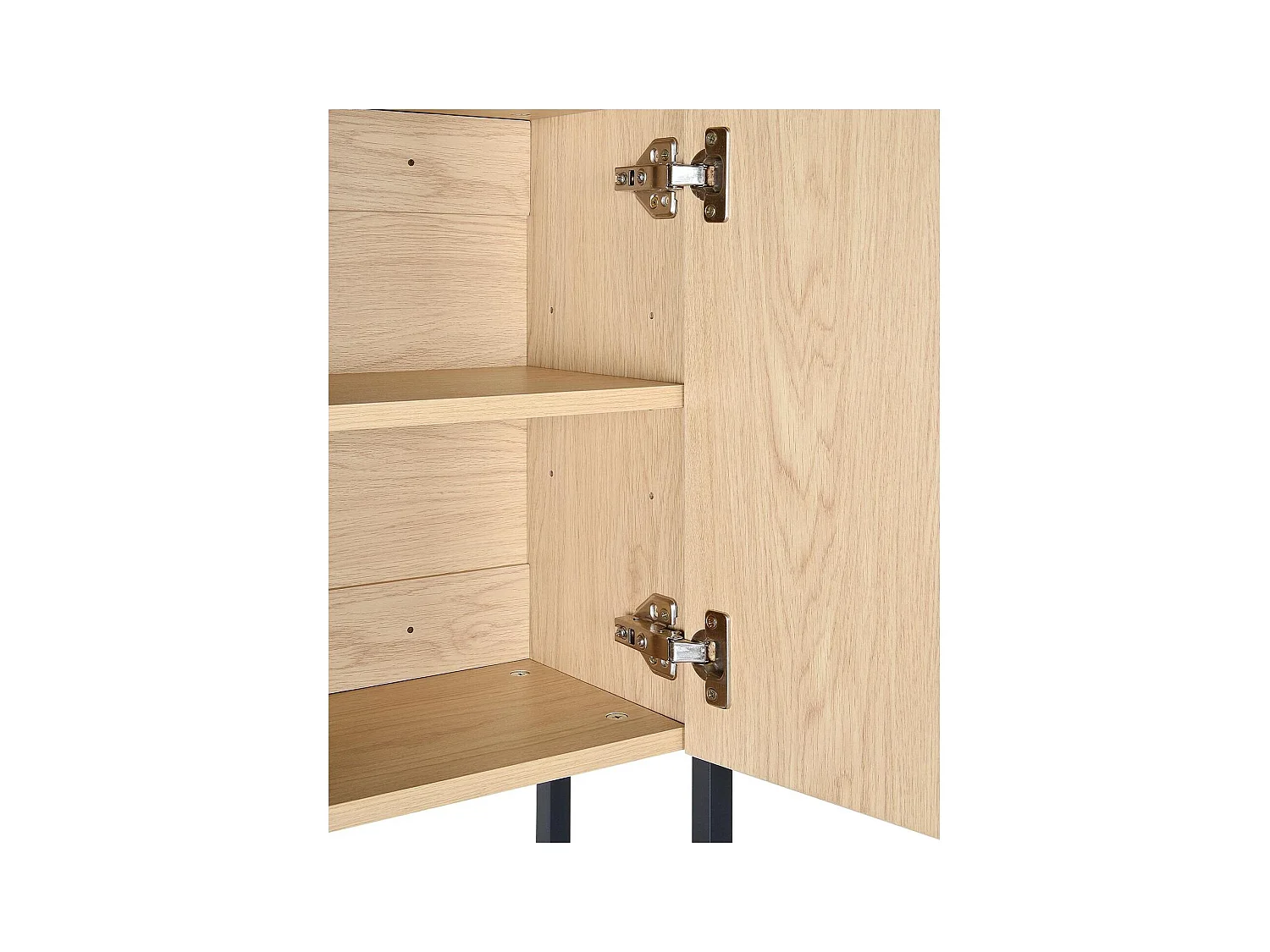 Etagère pont WC bois et métal noir - avec rangement fermé - 180x66cm