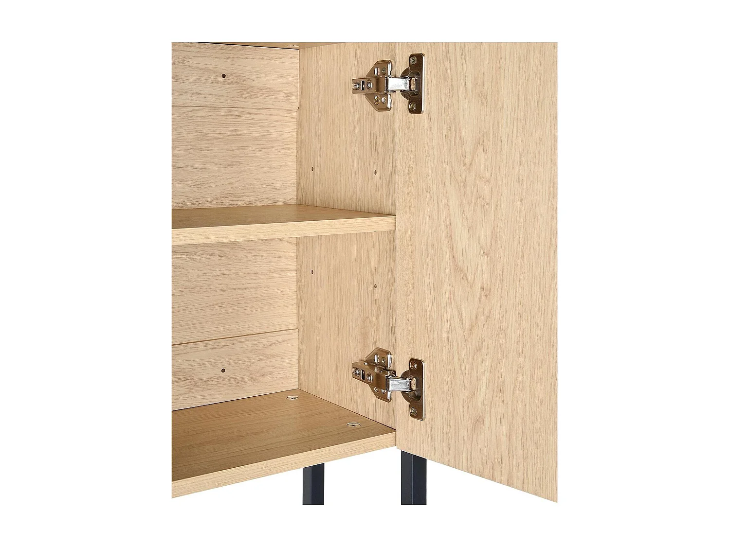 Etagère pont WC bois et métal noir - avec rangement fermé - 180x66cm