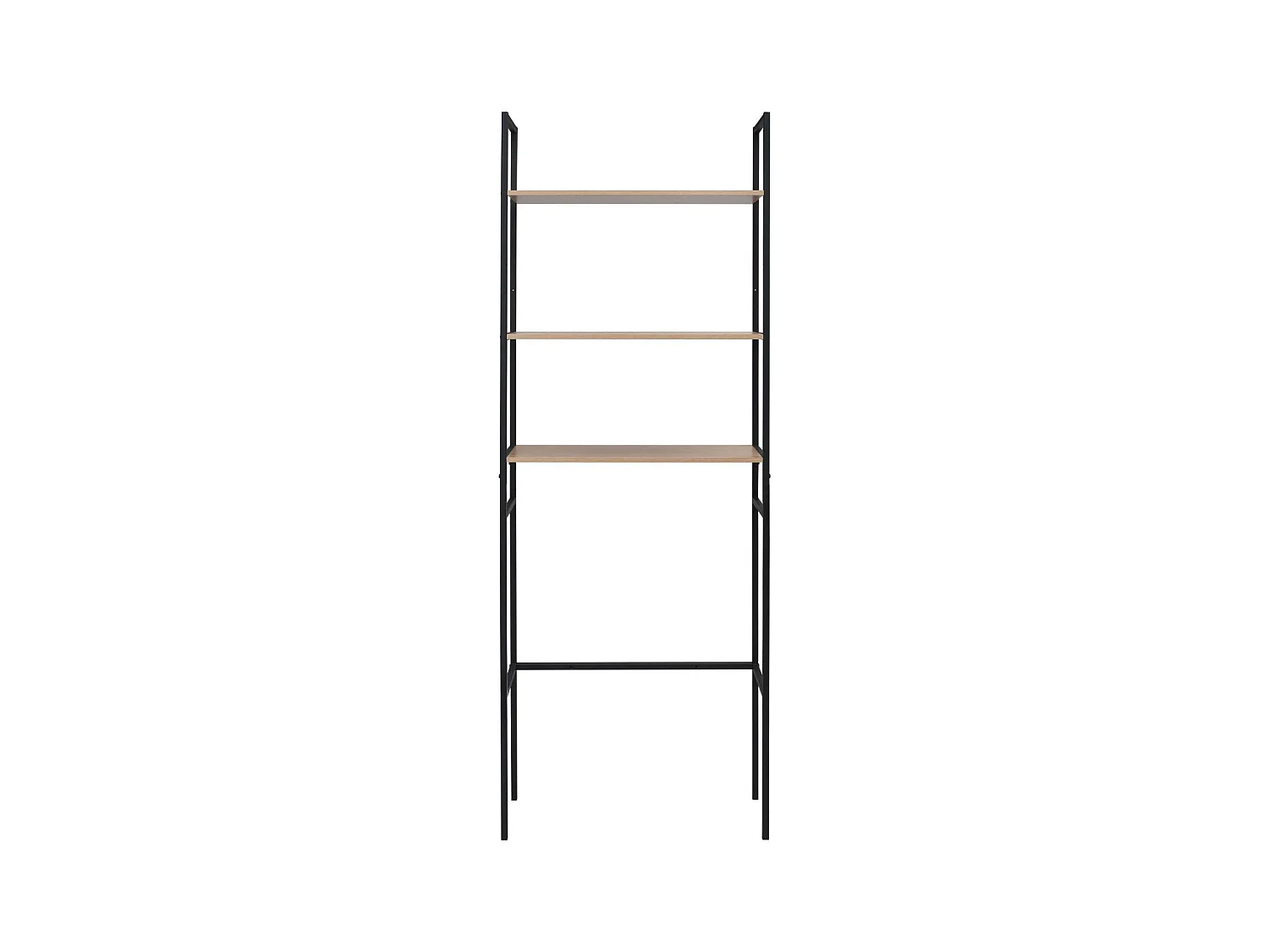 Étagère pont WC bois et métal noir 180x66cm