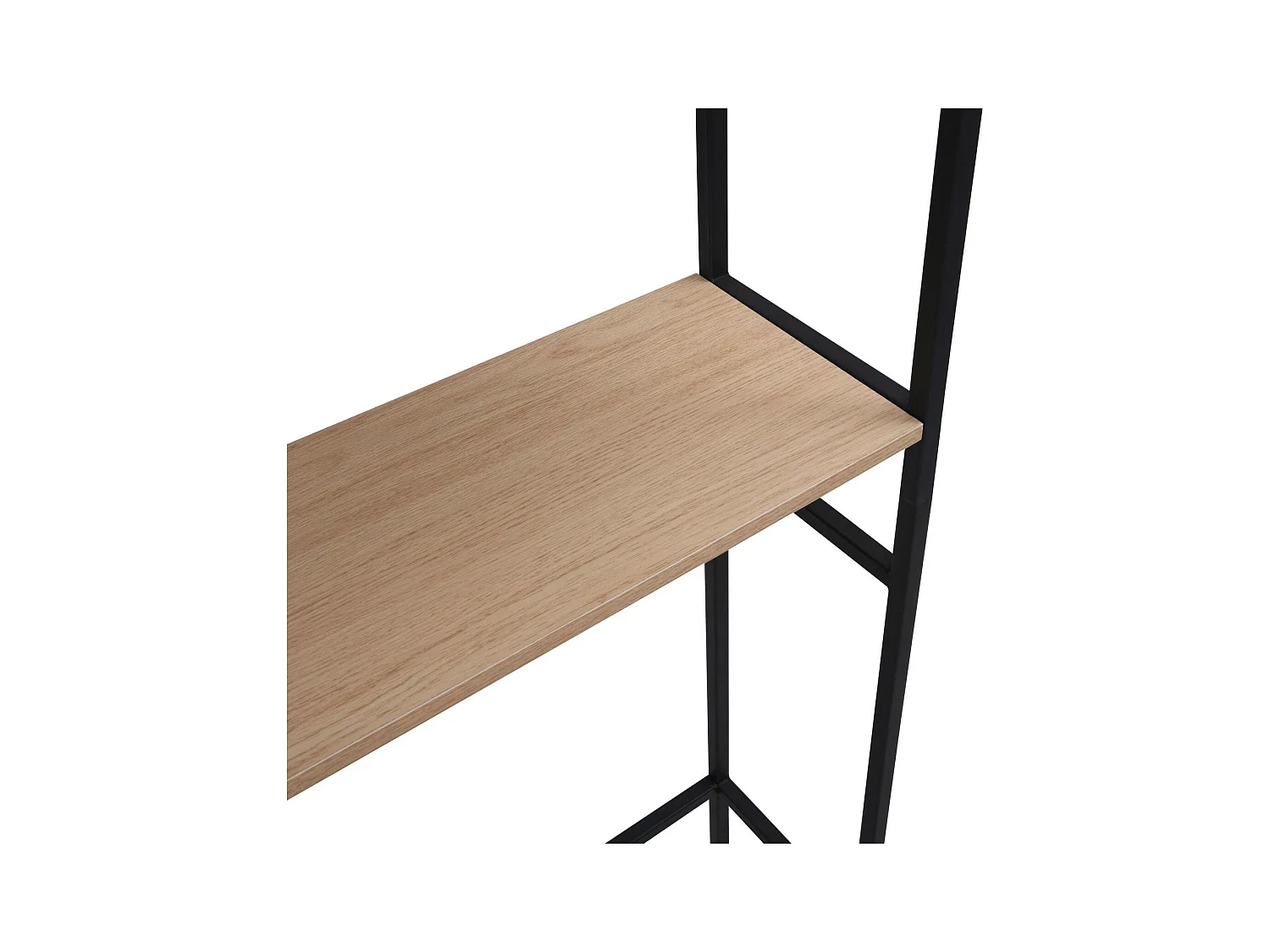 Étagère pont WC bois et métal noir 180x66cm