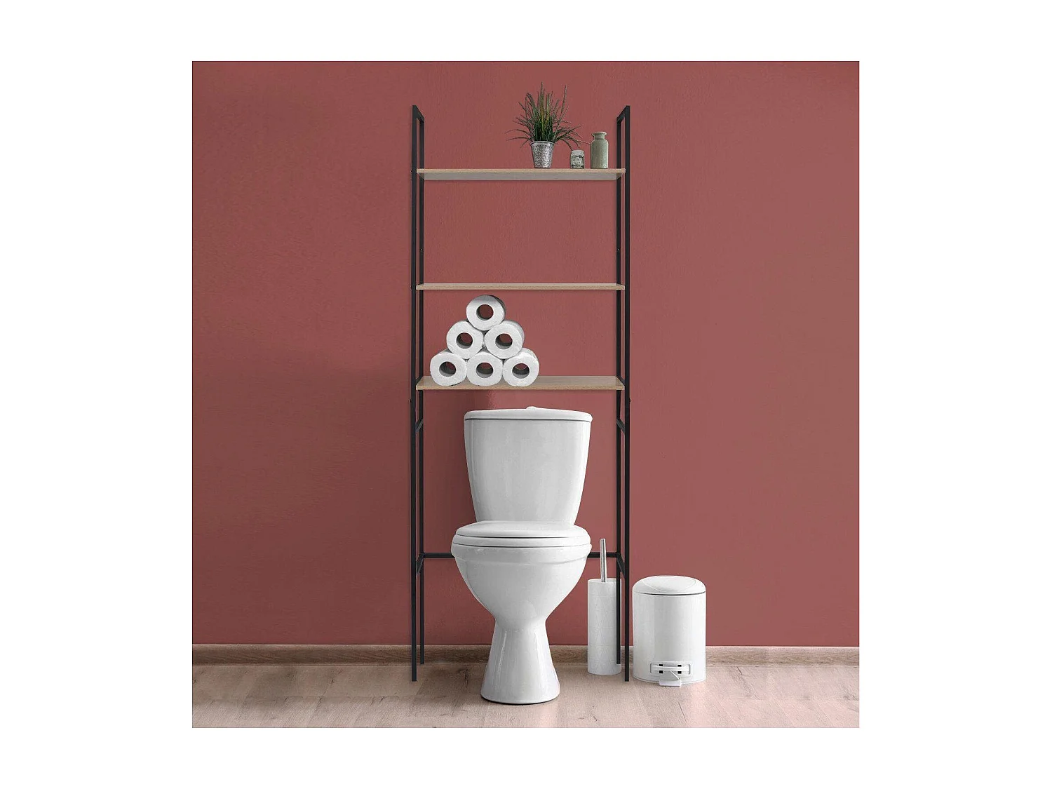 SAO Toilettenbrücke aus Holz und Metall