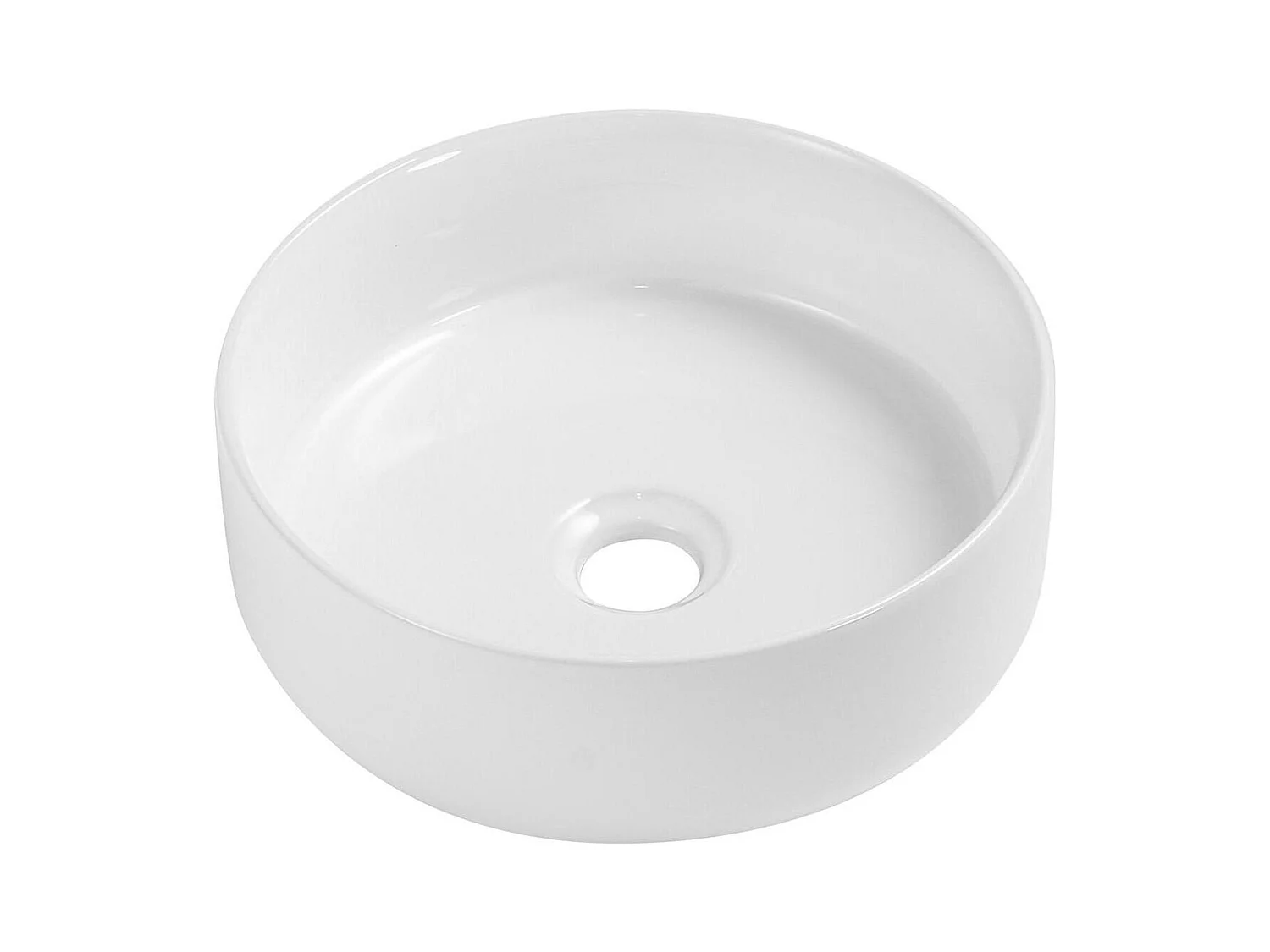 MII 30 cm rundes Aufsatzwaschbecken aus weißer Keramik