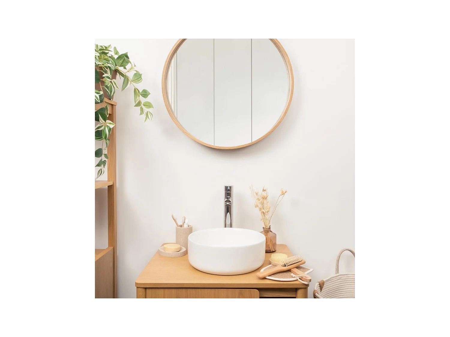 MII 30 cm rundes Aufsatzwaschbecken aus weißer Keramik