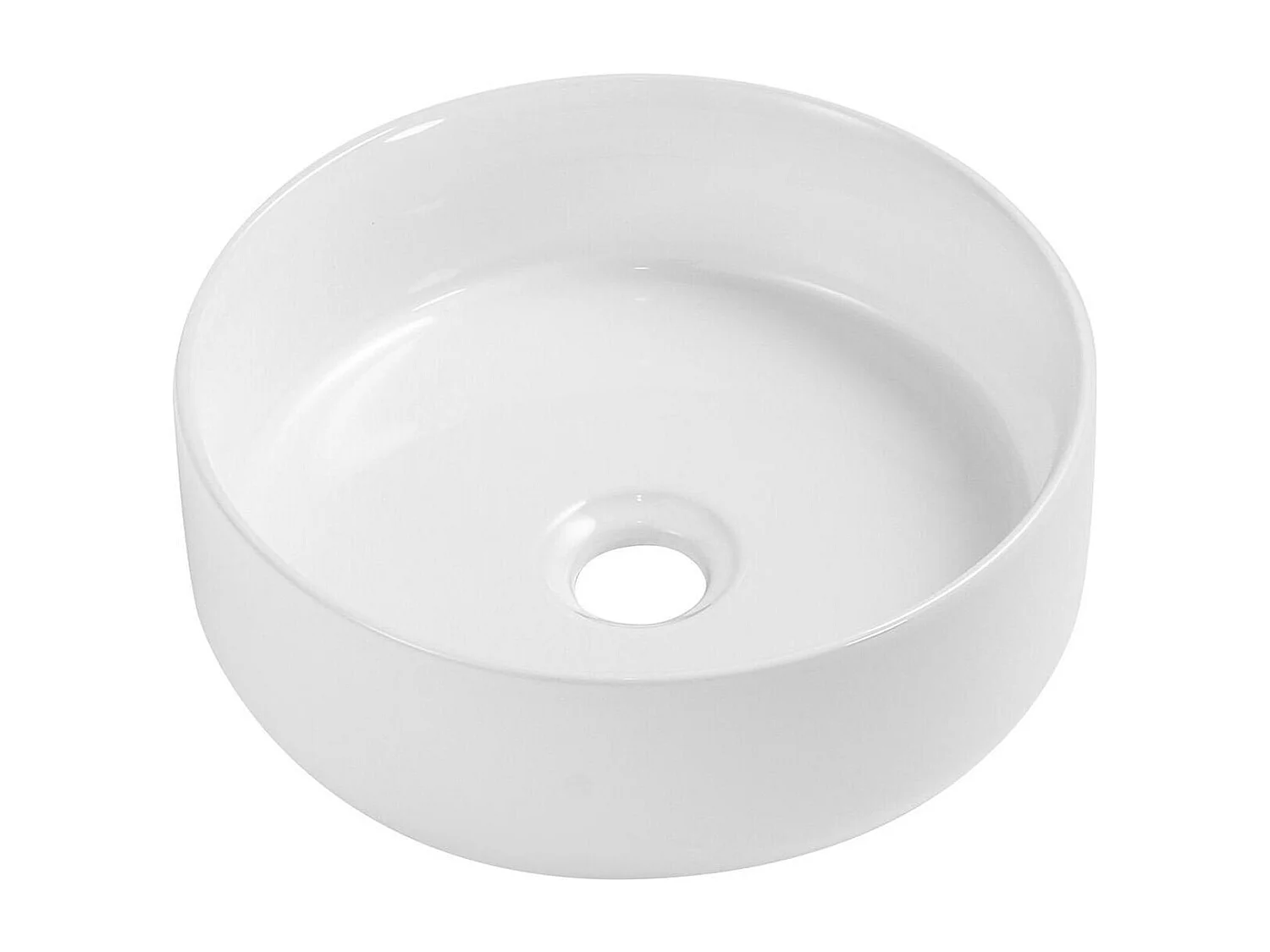 MII 30 cm rundes Aufsatzwaschbecken aus weißer Keramik