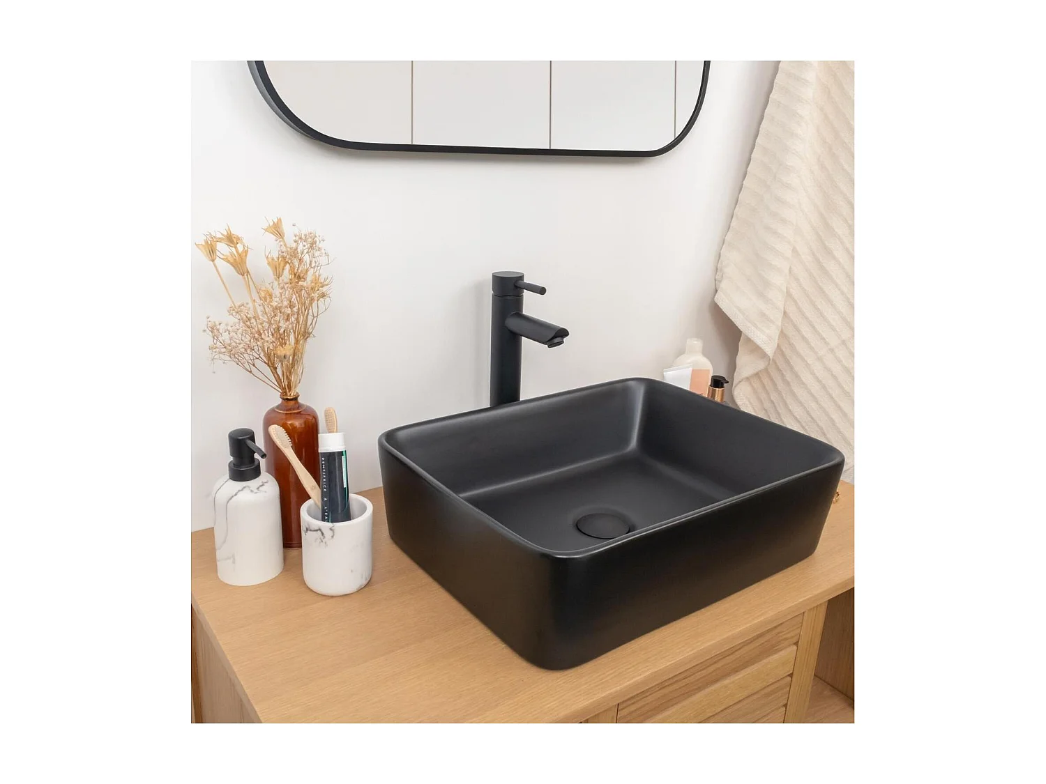 CLINT rechteckiges Aufsatzwaschbecken 48x37cm