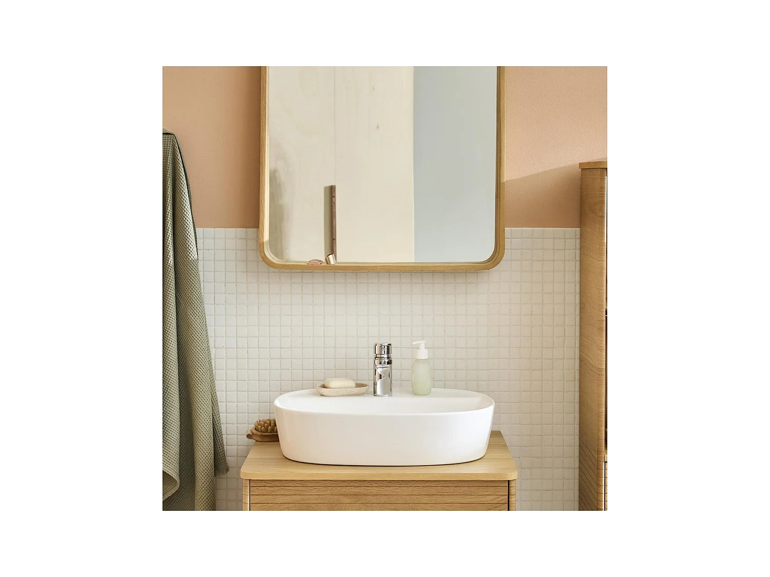 Lavabo ovale da appoggio in ceramica bianca ADAM 50x38cm
