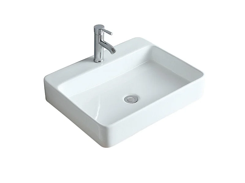 ANDY 60x49cm biała ceramiczna prostokątna umywalka ścienna lub blatowa