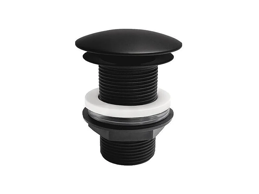 Vasque à poser ronde 36x36cm + robinet et bonde noirs