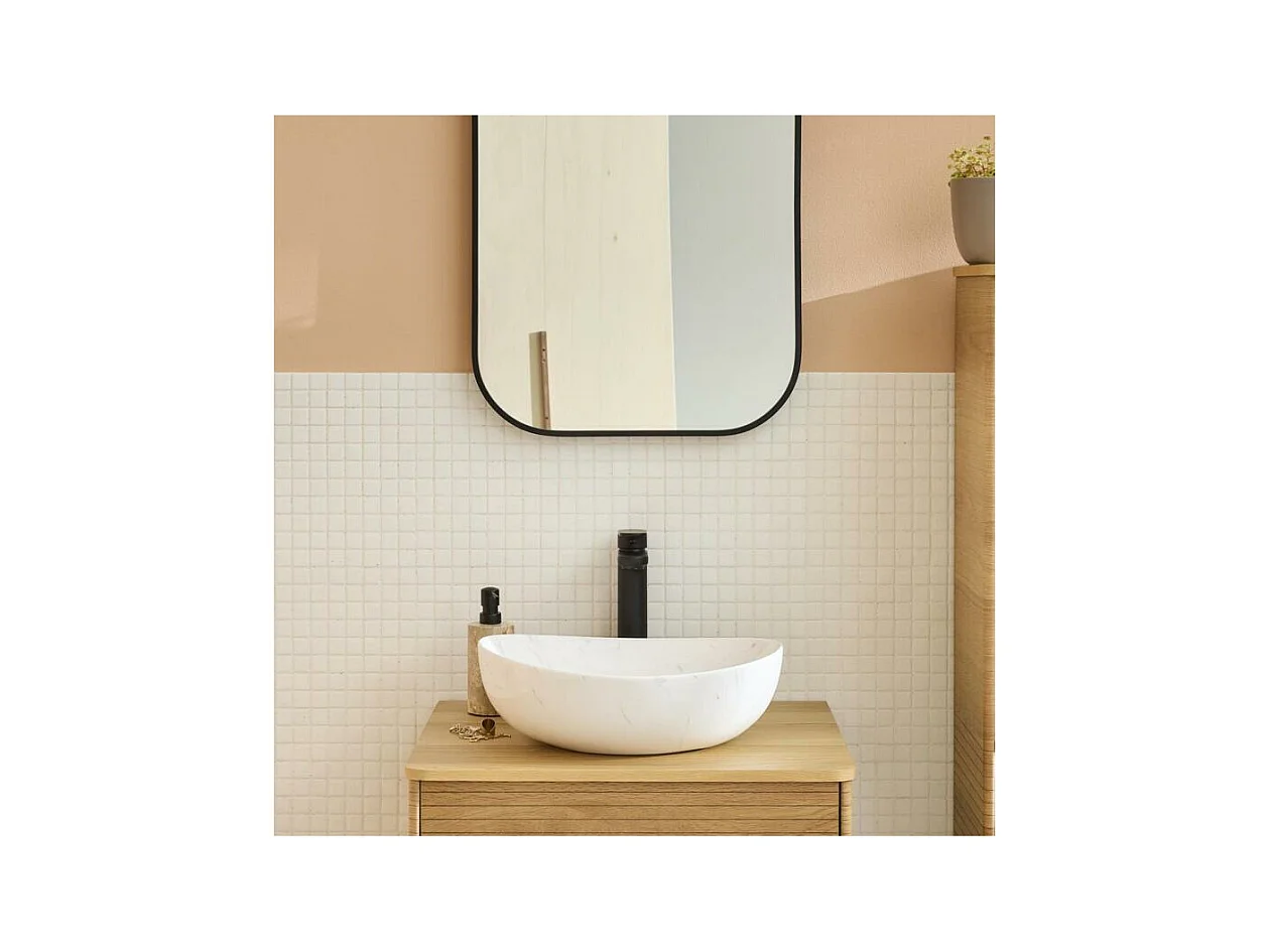 Vasque à poser ovale en céramique 42x37cm