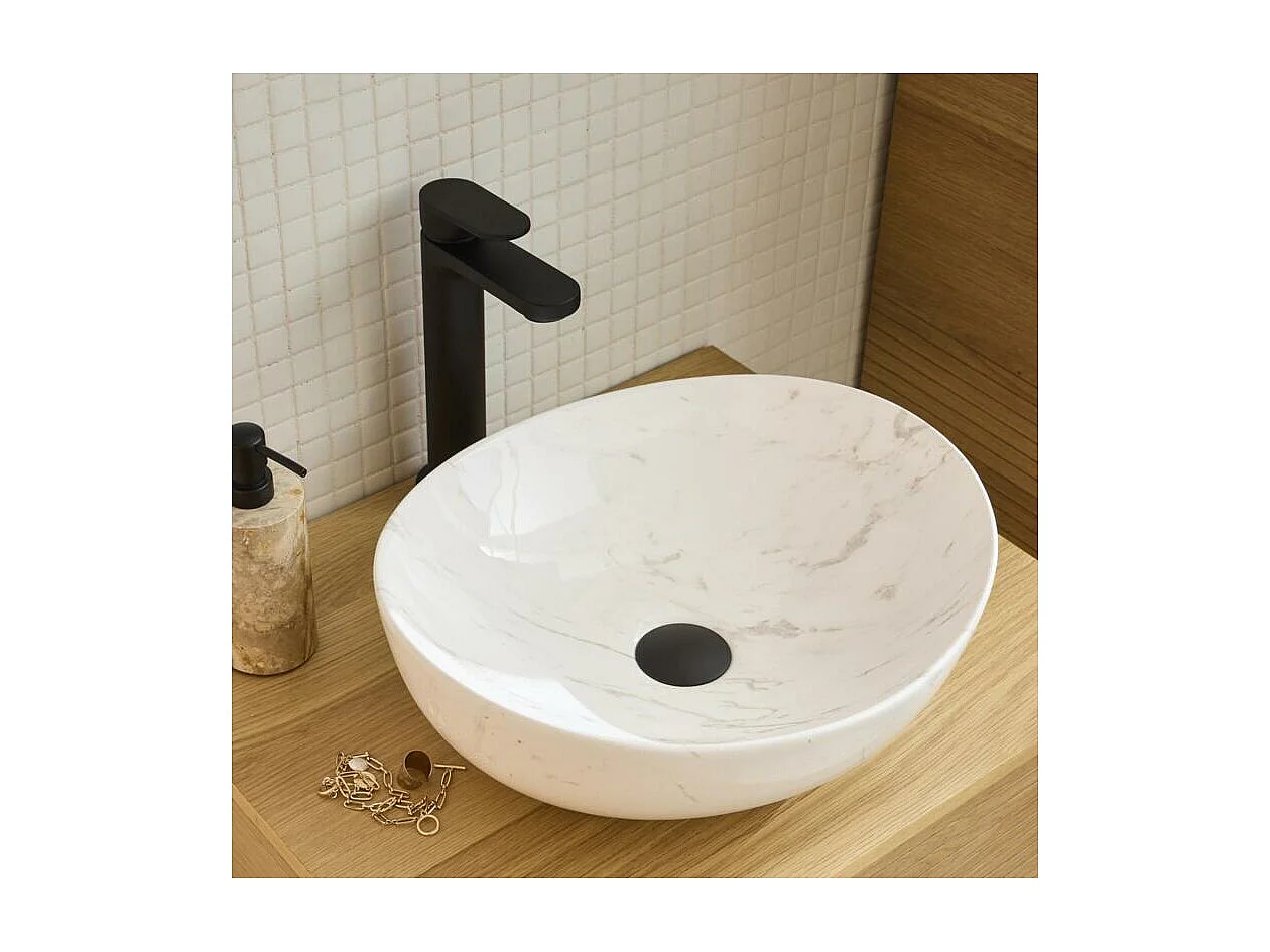 ANNA ovale keramische opzetwastafel 42x37cm