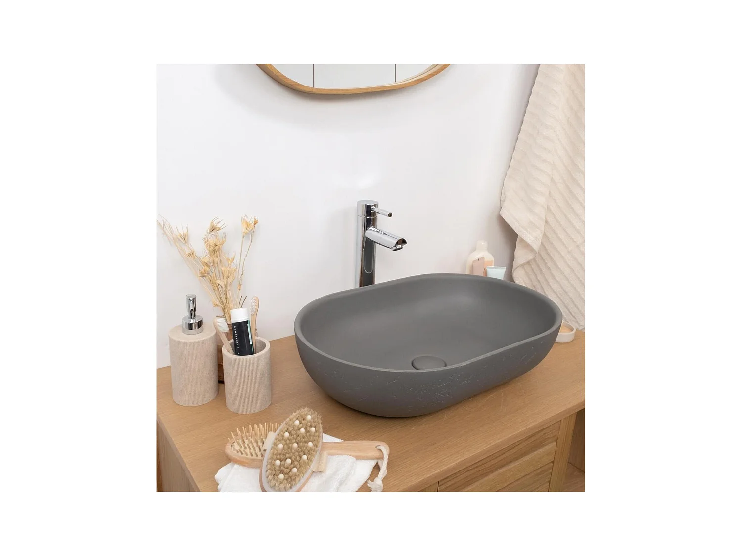 FLORE ovales Aufsatzwaschbecken 53x35cm