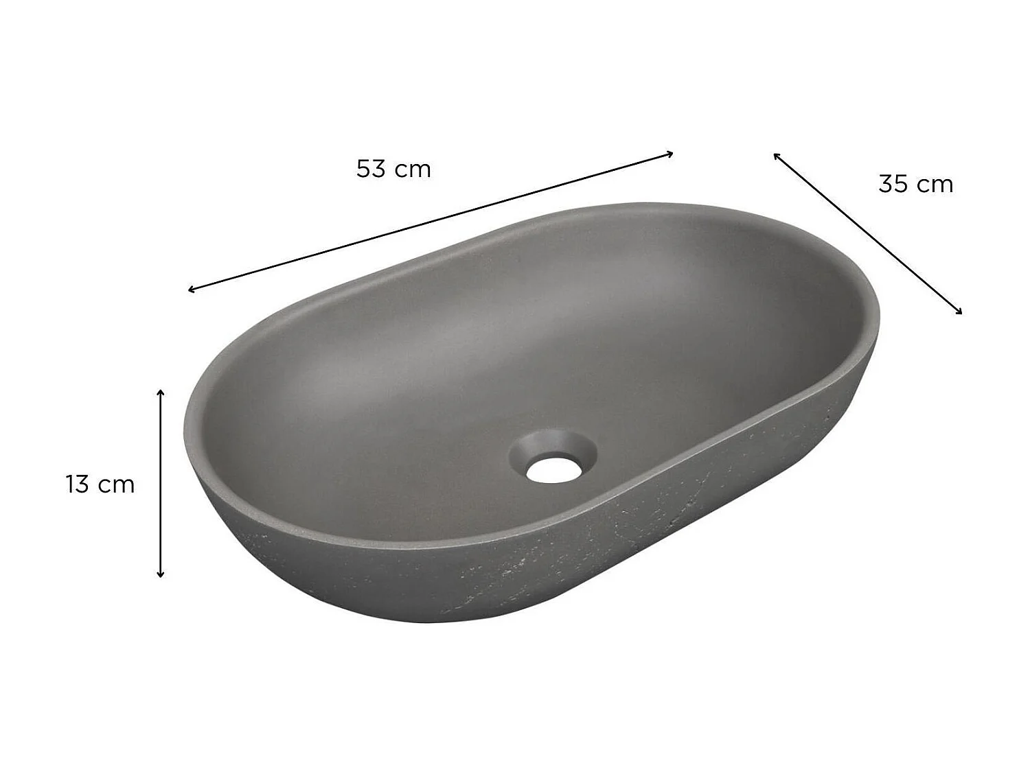 FLORE ovales Aufsatzwaschbecken 53x35cm