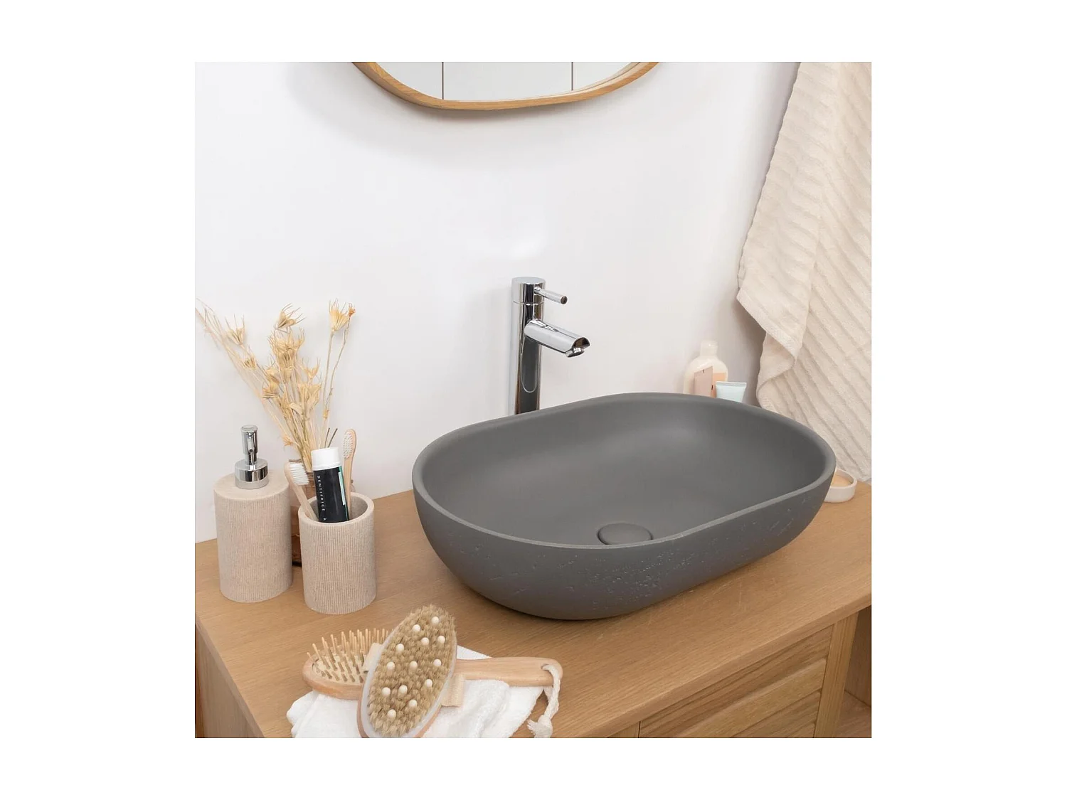 FLORE ovales Aufsatzwaschbecken 53x35cm