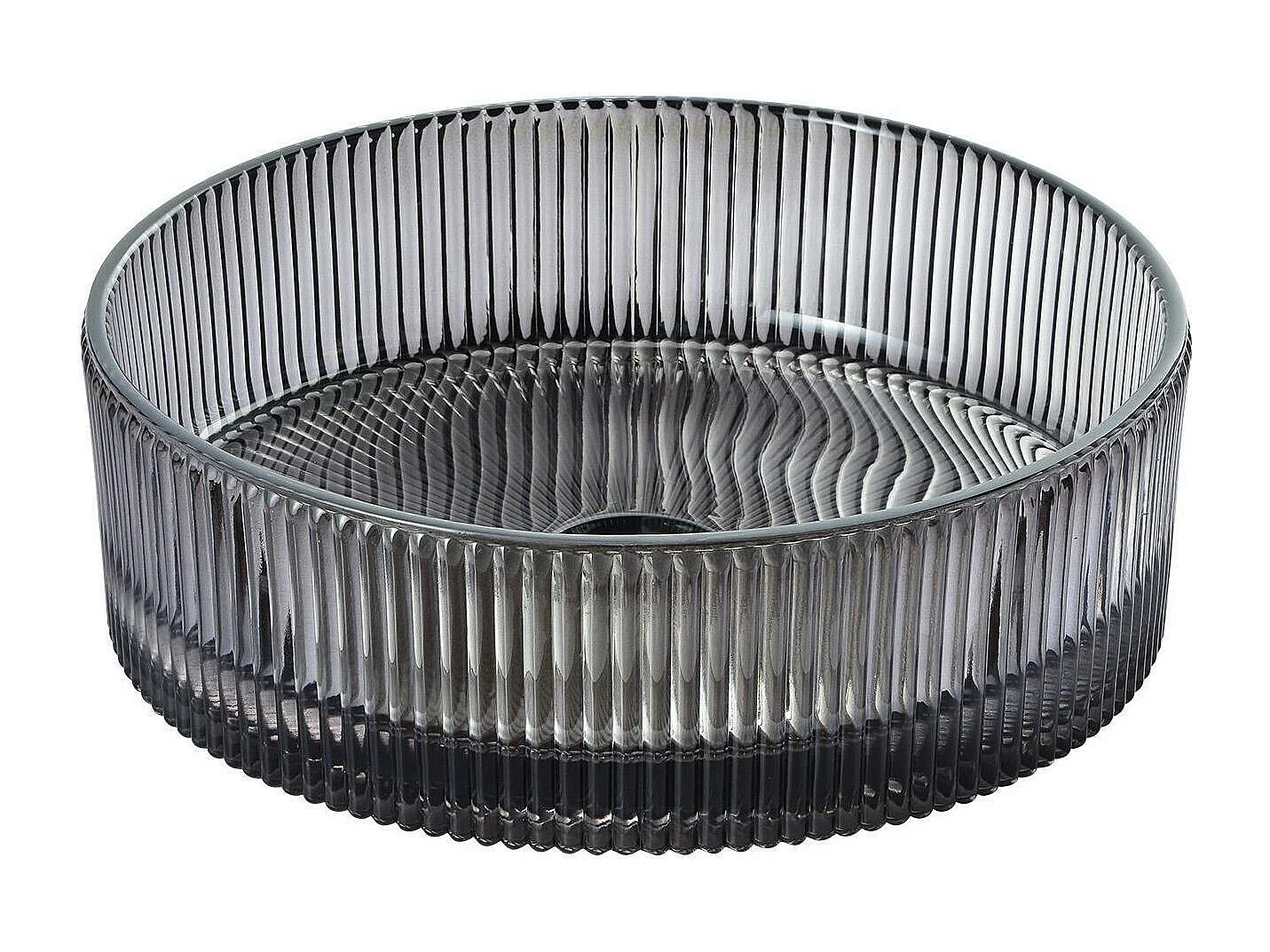 TALLY 36cm ronde zwarte getextureerde glazen wastafel