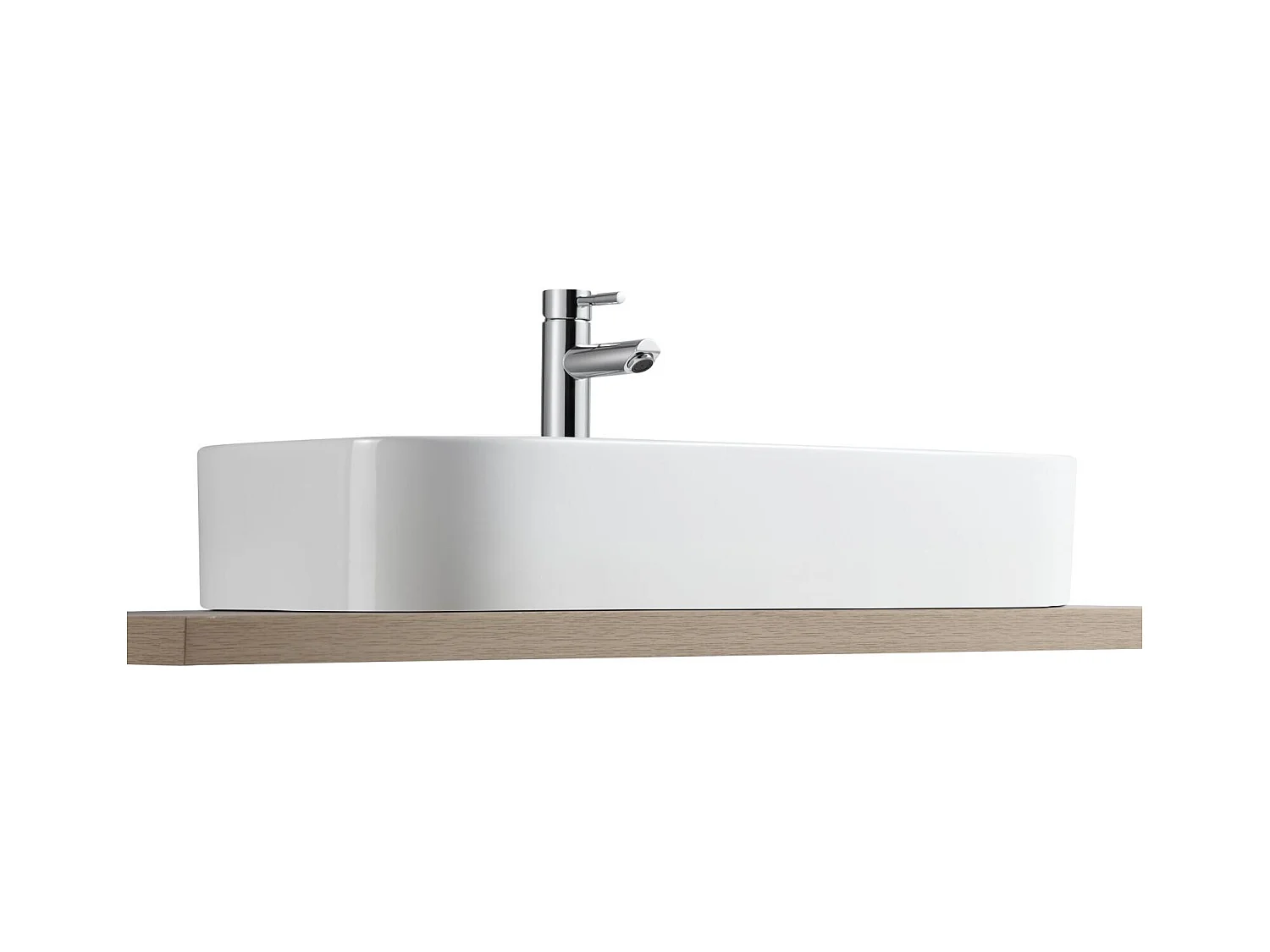 Lavabo rettangolare in ceramica bianca JOSY 75x39cm