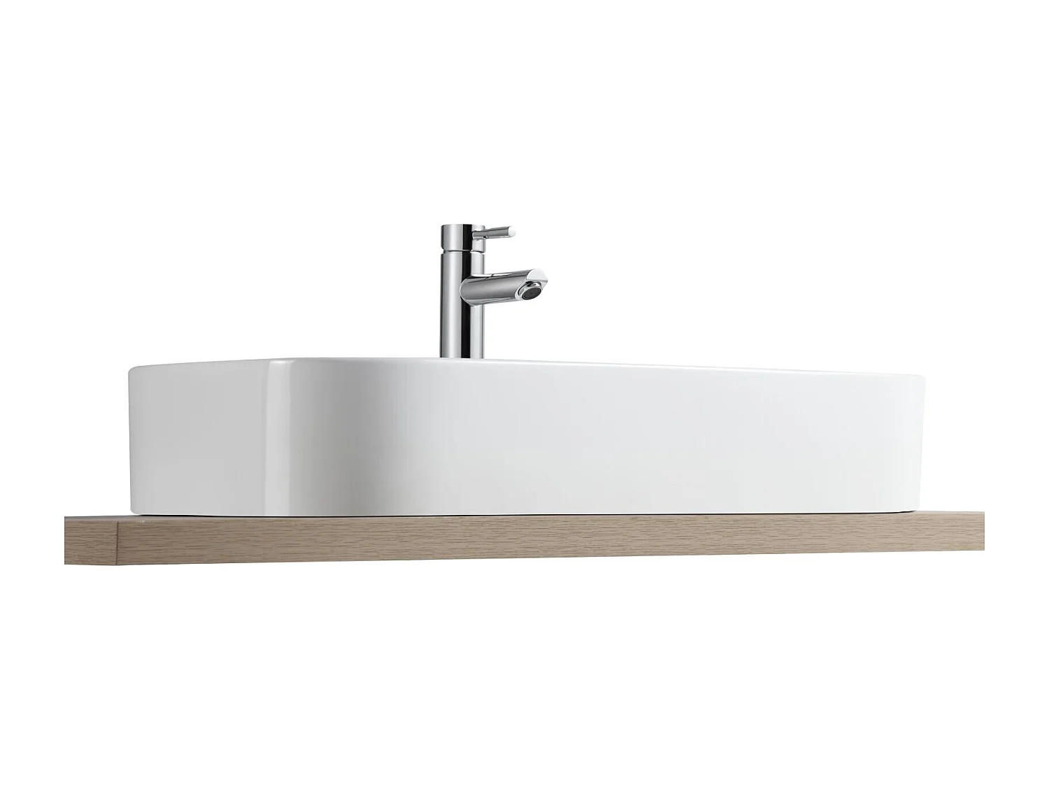 JOSY 75x39cm witte keramische rechthoekige opzetwastafel