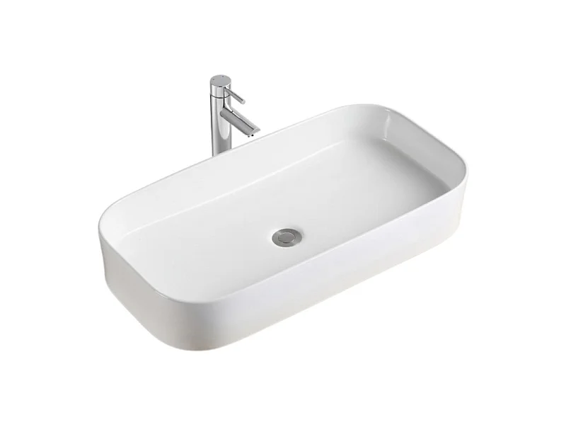 Umywalka JOSY 75x39cm biała ceramiczna prostokątna nablatowa