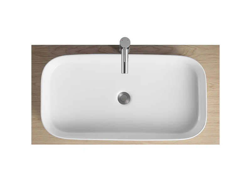 Umywalka JOSY 75x39cm biała ceramiczna prostokątna nablatowa