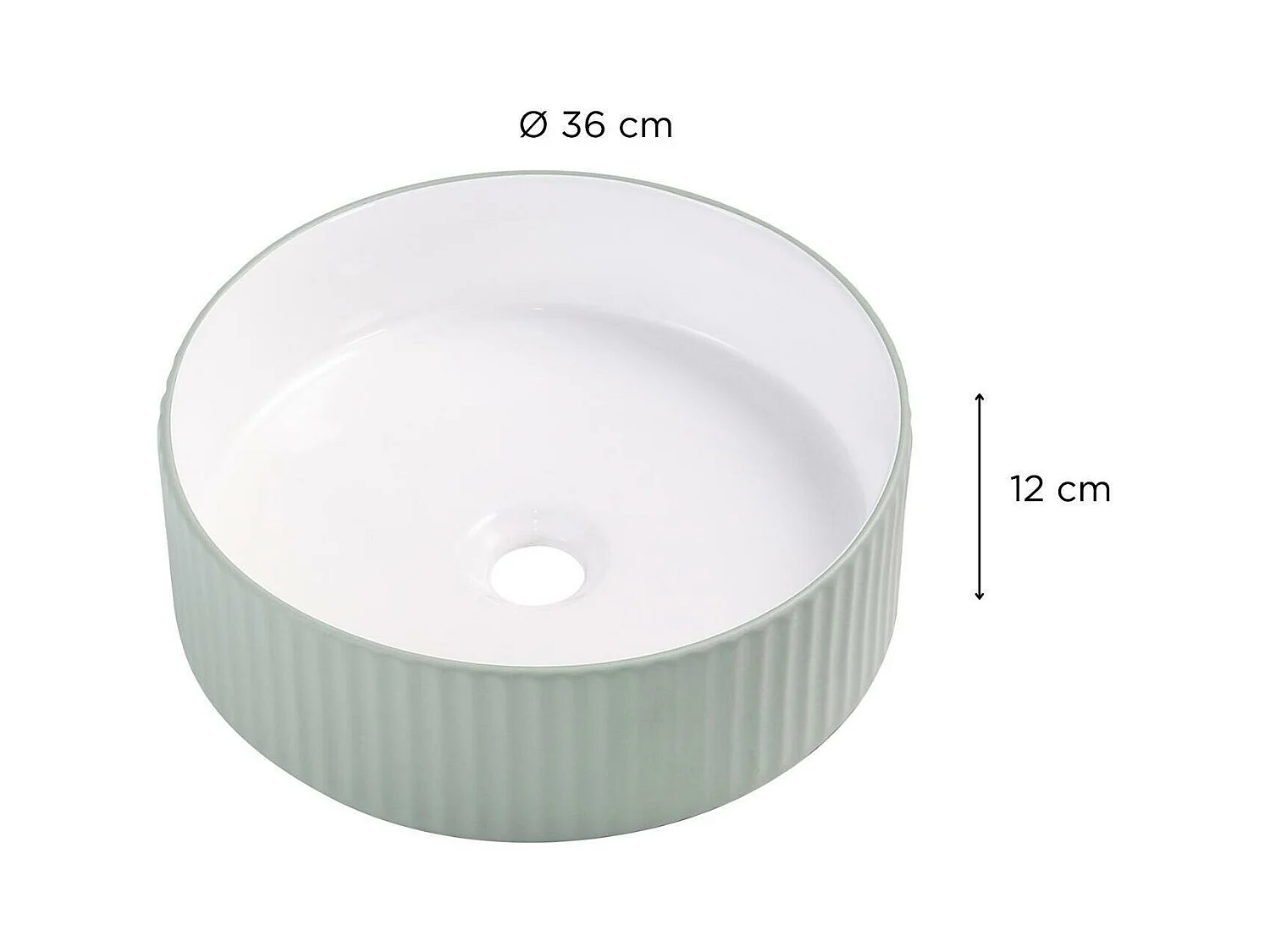 Vasque à poser ronde en céramique ondulée 36cm