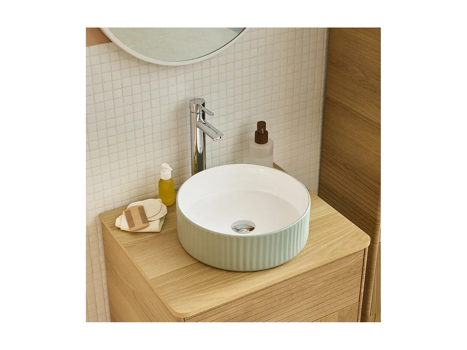 NELA rundes Aufsatzwaschbecken 36 x 36 cm