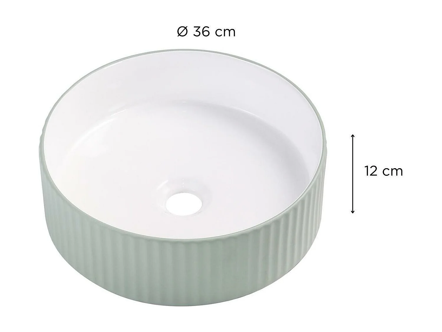 NELA rundes Aufsatzwaschbecken 36 x 36 cm