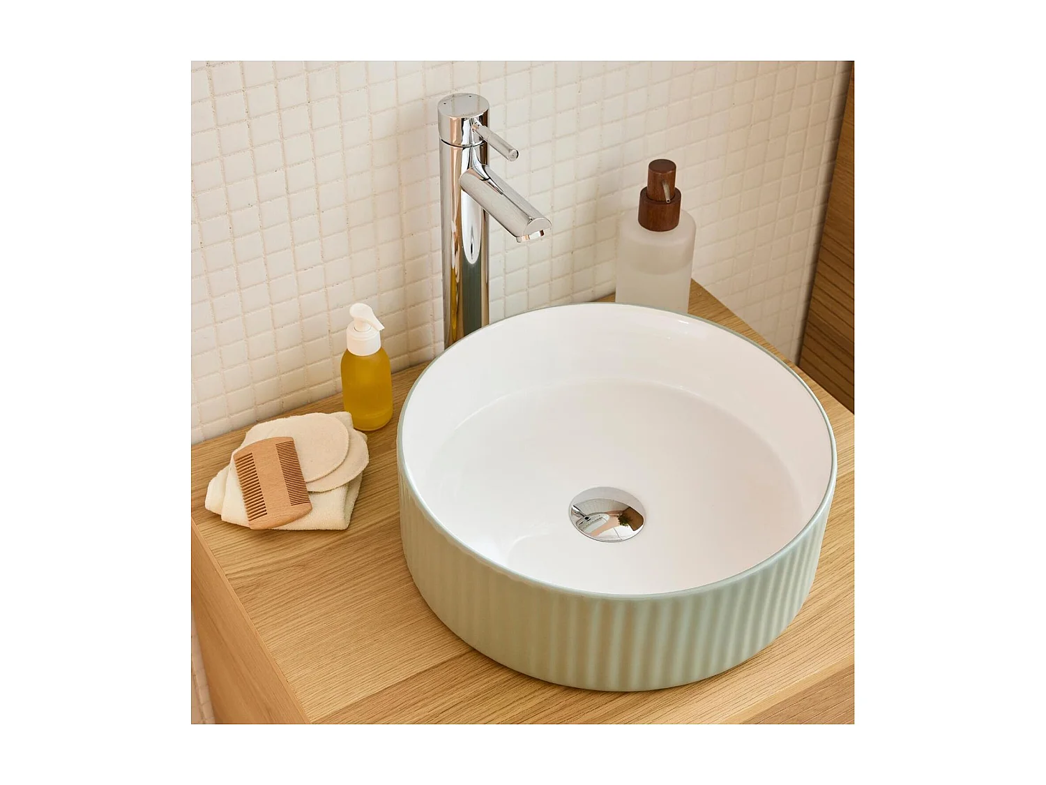 NELA rundes Aufsatzwaschbecken 36 x 36 cm