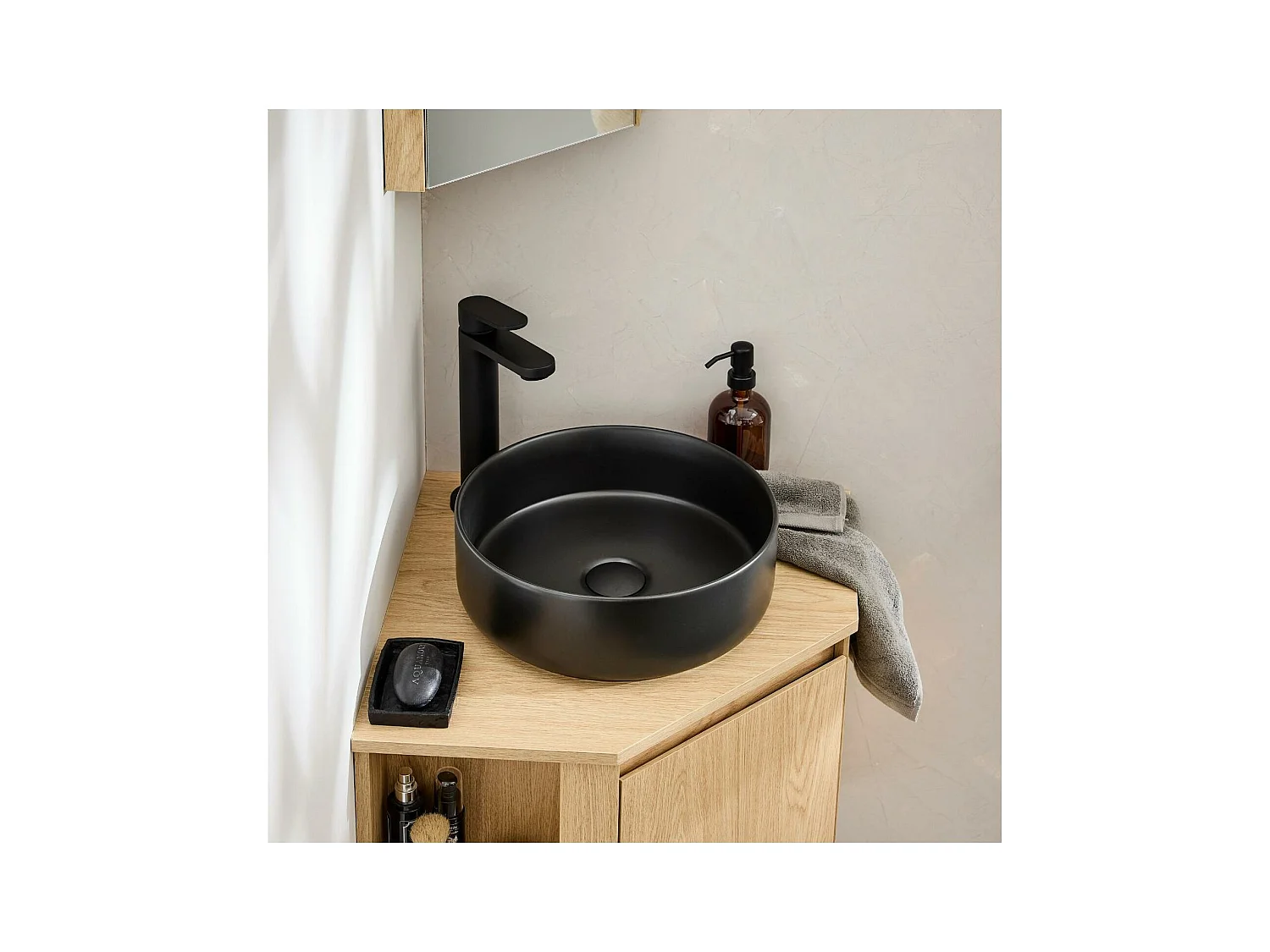 Vasque à poser ronde en céramique 36cm