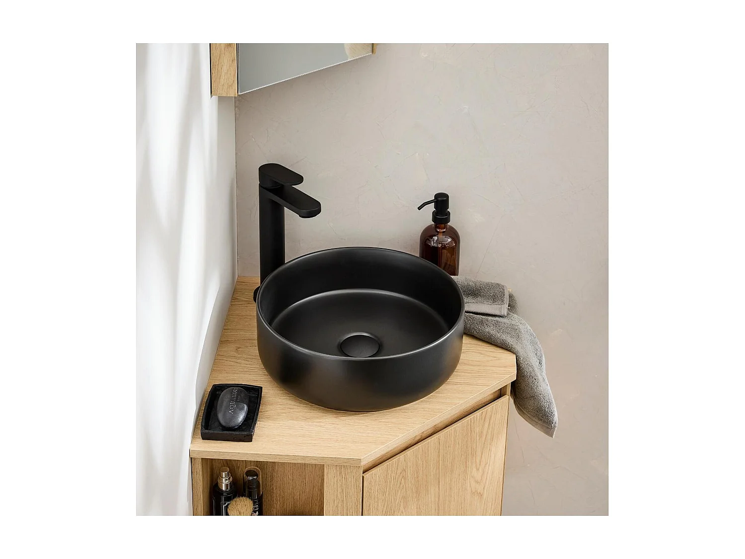 Lavabo da appoggio tondo 36 x 36 cm DIEGO