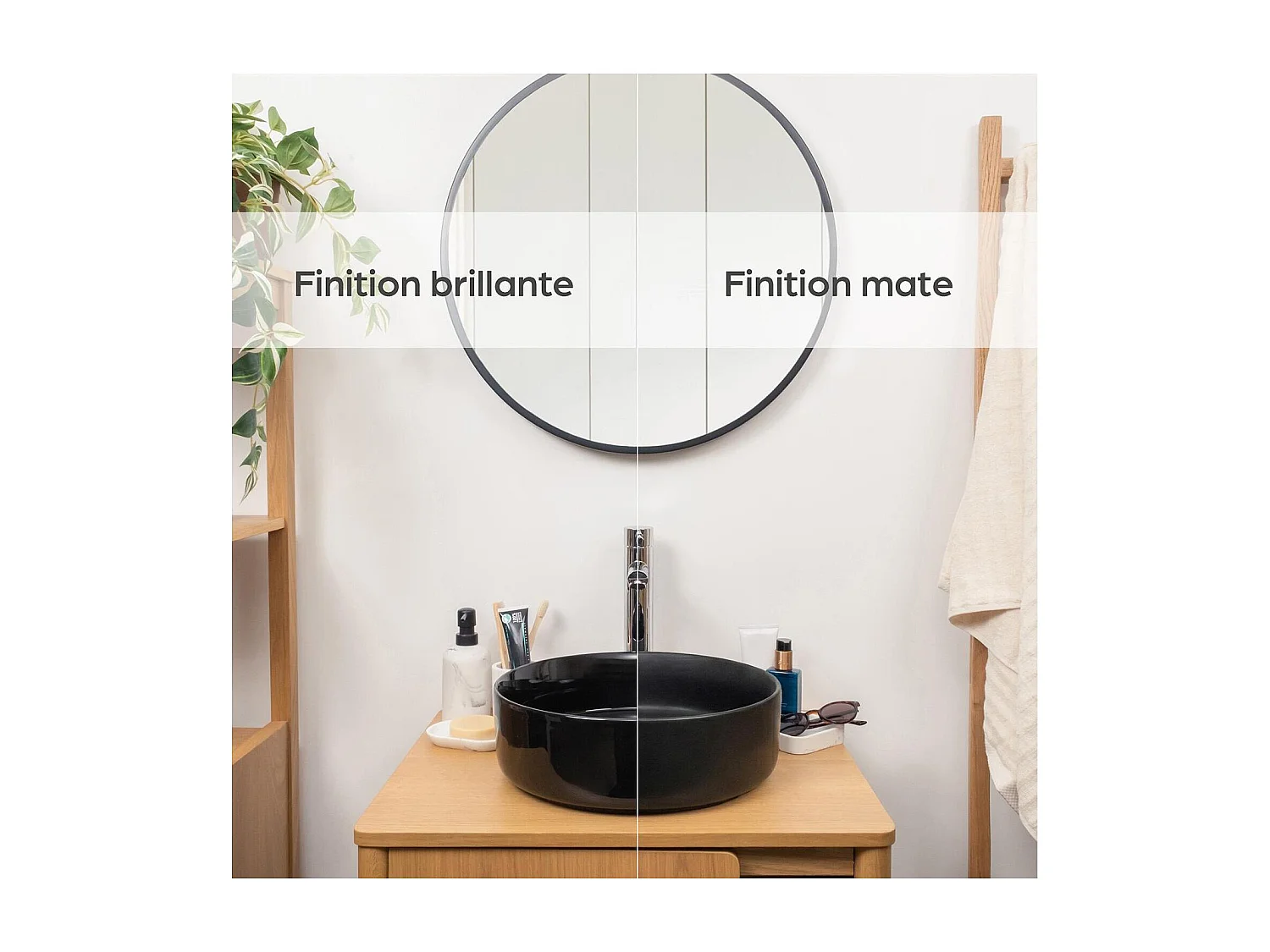 Lavabo da appoggio tondo 36 x 36 cm DIEGO