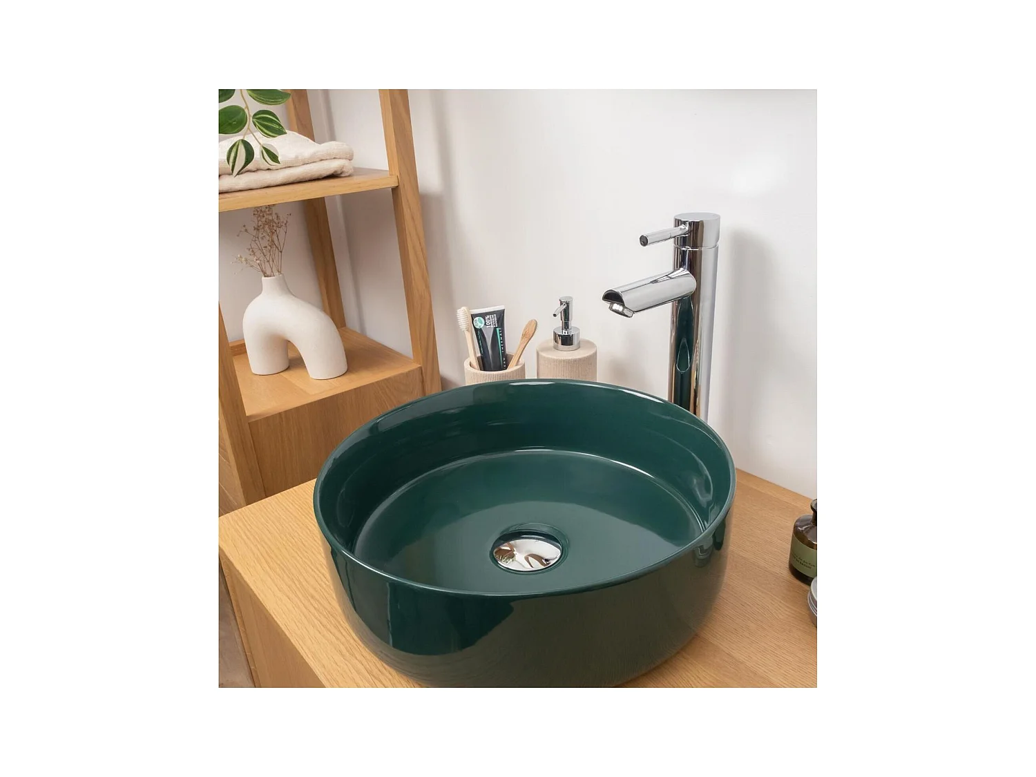Lavabo da appoggio tondo 36 x 36 cm DIEGO
