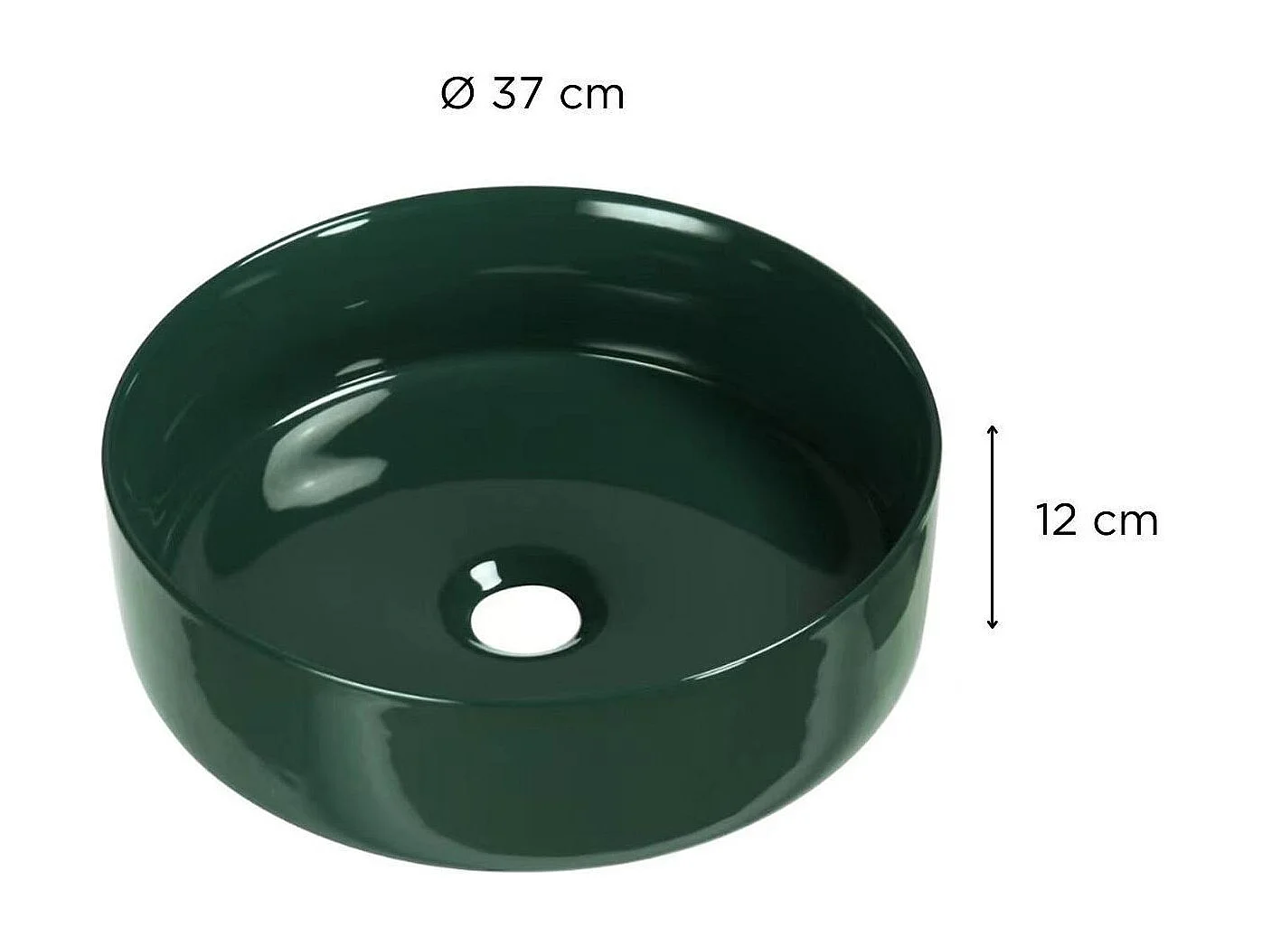 Vasque à poser ronde en céramique 36cm