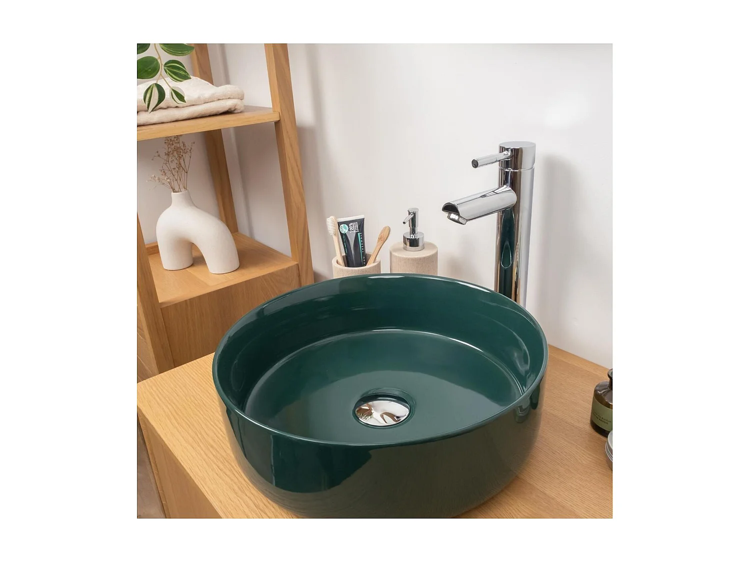 Vasque à poser ronde en céramique 36cm