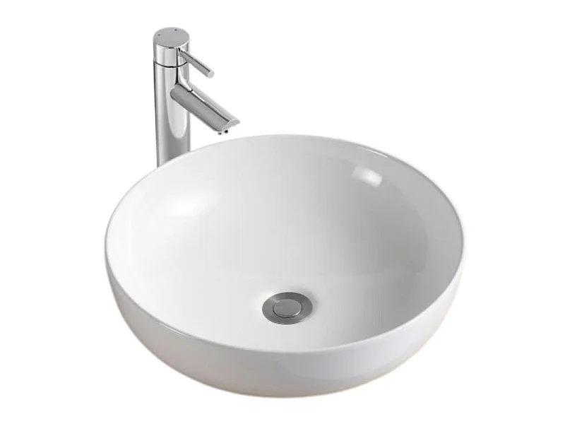 Umywalka nablatowa okrągła biała ceramiczna SACHA 42cm