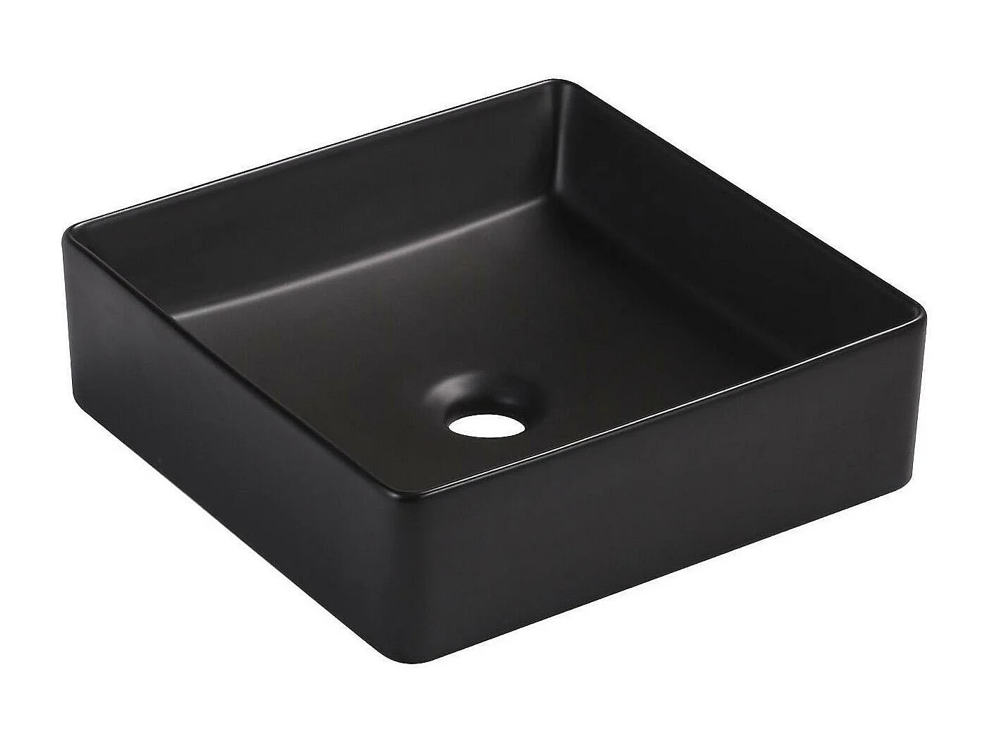 COMA 36,5 cm zwarte keramische vierkante opzetwastafel