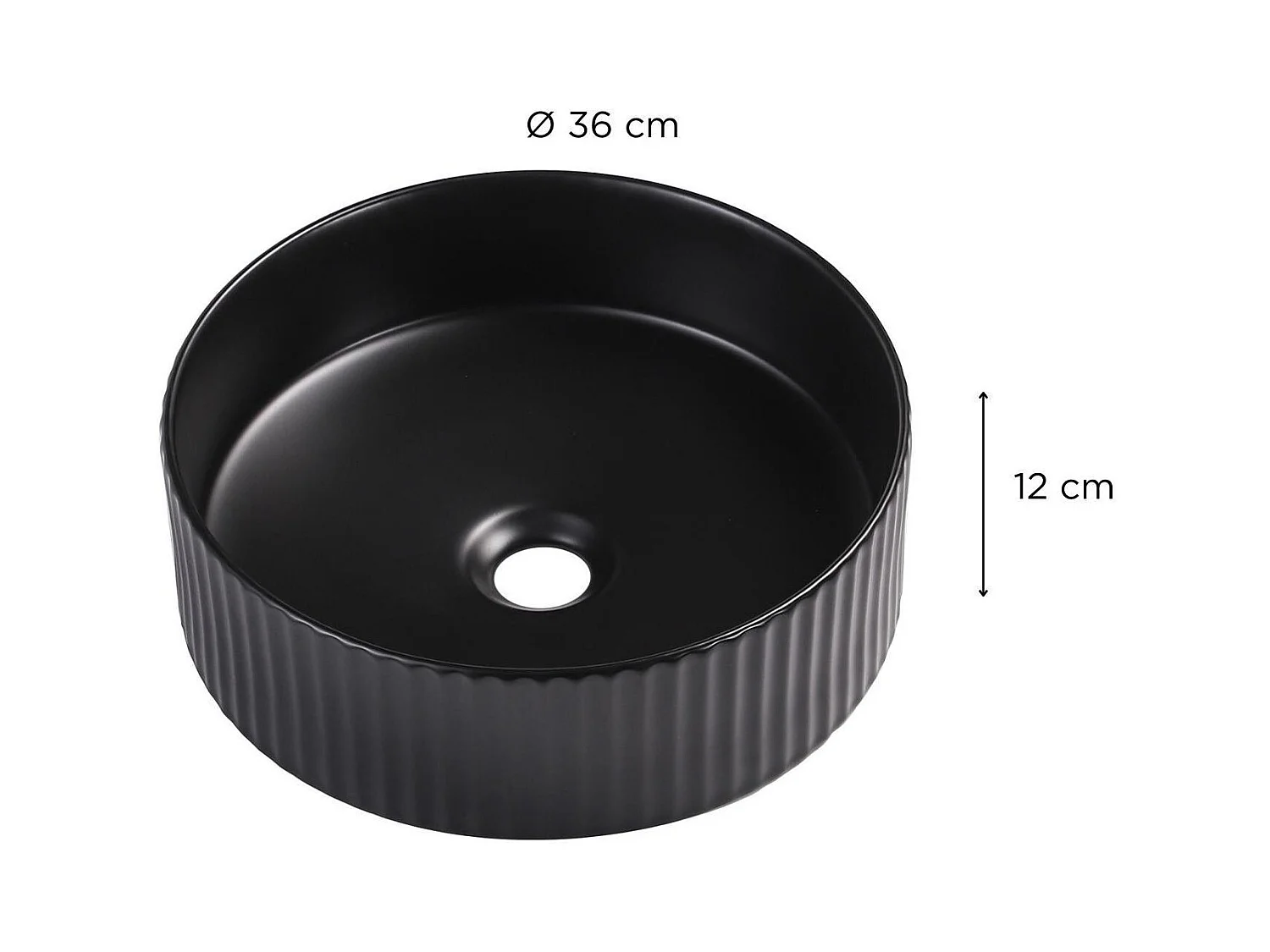 Vaso de lavabo redondo 36 x 36 cm NELA
