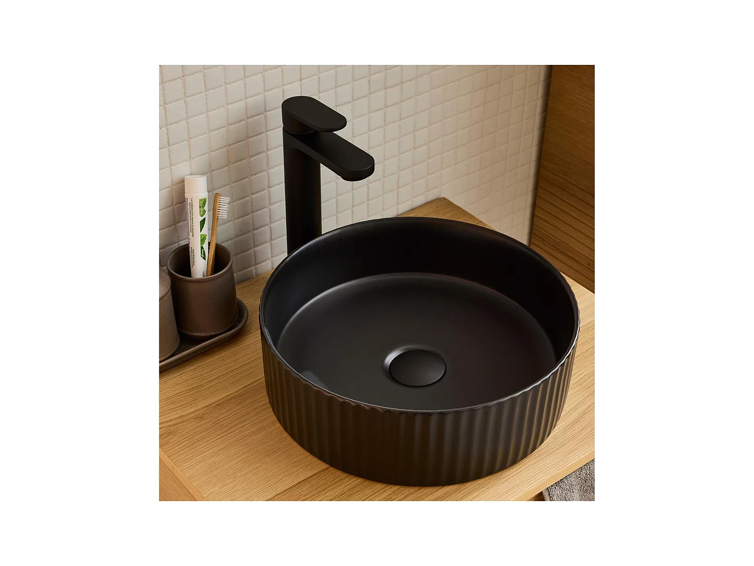 Vaso de lavabo redondo 36 x 36 cm NELA