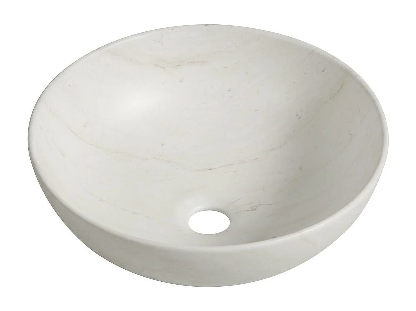 Lavabo de encimera redondo ROMA de cerámica de 39,5 cm con efecto mármol beige