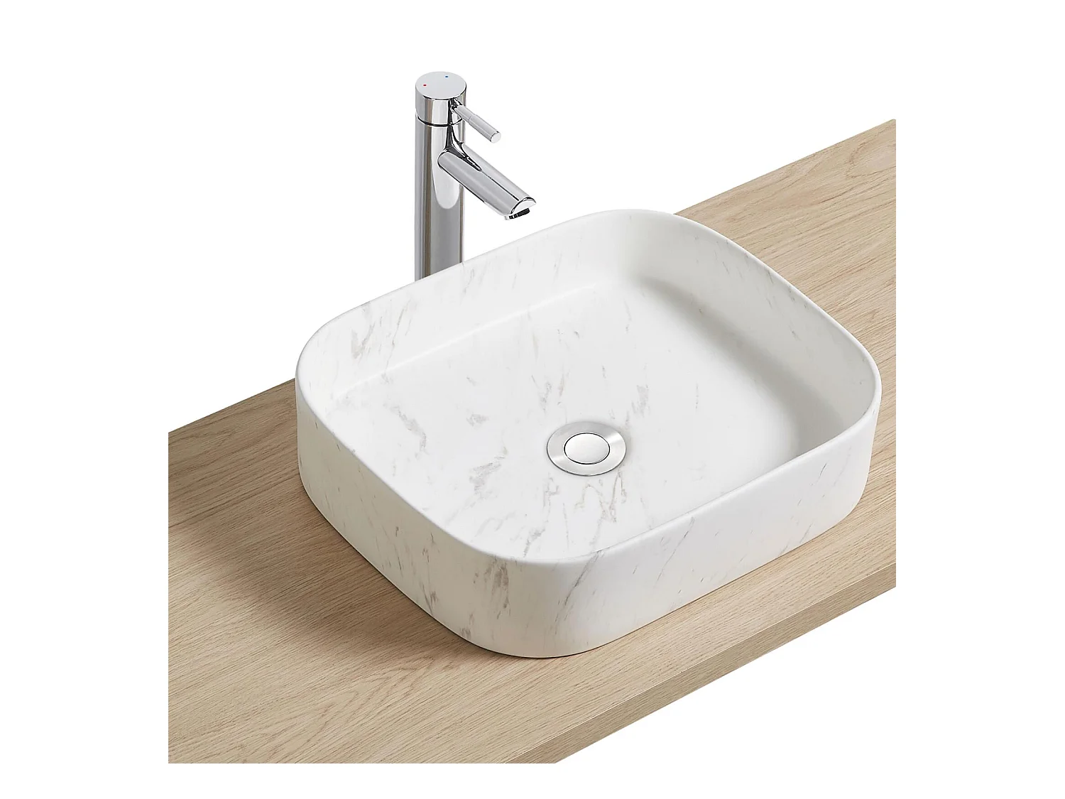 Vasque à poser rectangle en céramique 45x38cm