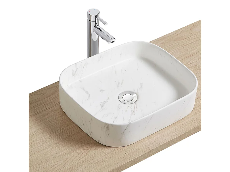 Lavabo da appoggio effetto marmo Naya