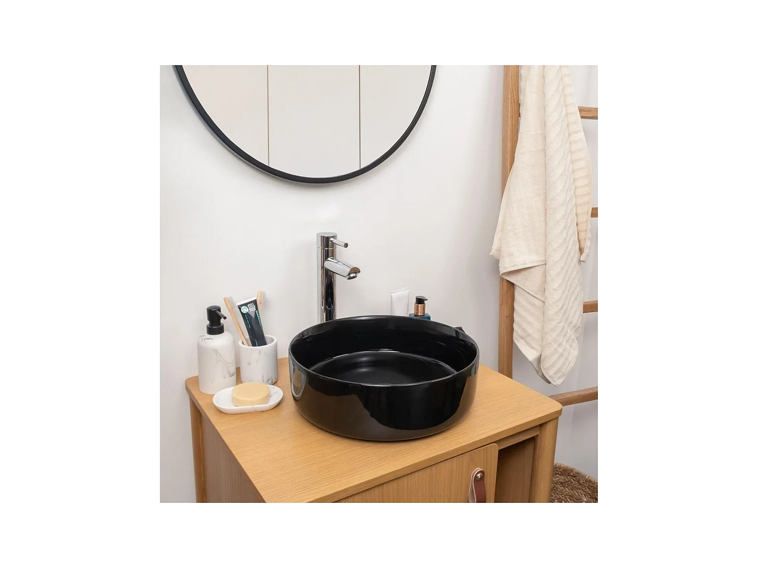 Lavabo da appoggio tondo 36 x 36 cm DIEGO