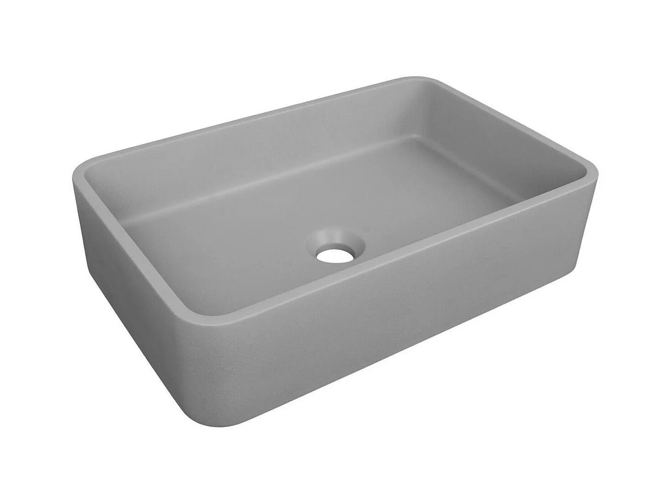 ALAN rechteckiges Aufsatzwaschbecken aus grauem Beton 50x32,5cm